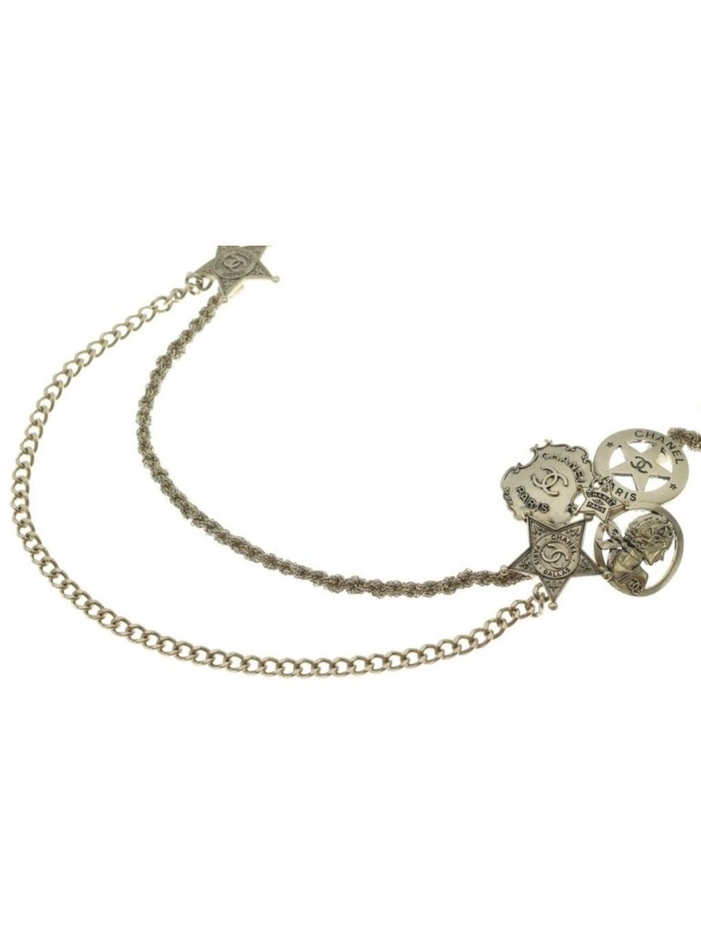 Chanel CC Logo Paris Lasse Necklace Gold